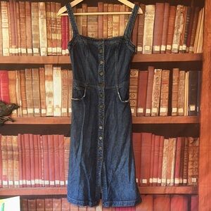 Reformation Camille Denim Button Front Sleeveless Dress Kasai Denim Size‎ 2